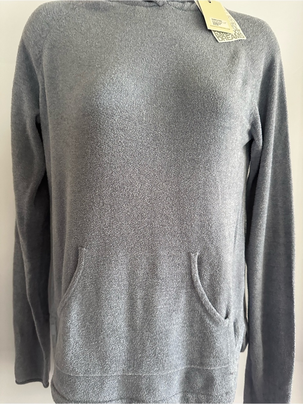Barefoot Dreams Hooded Pullover XS Blue Gray Cozy Knit NWT